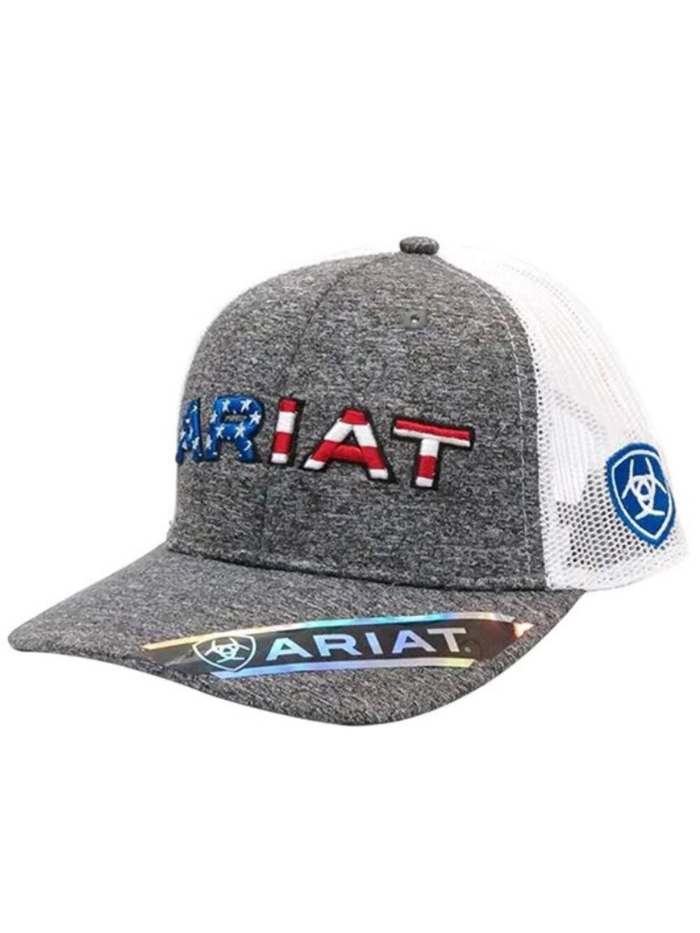 New! Ariat Hat American Flag Embroidered Logo Baseball Cap with Mesh